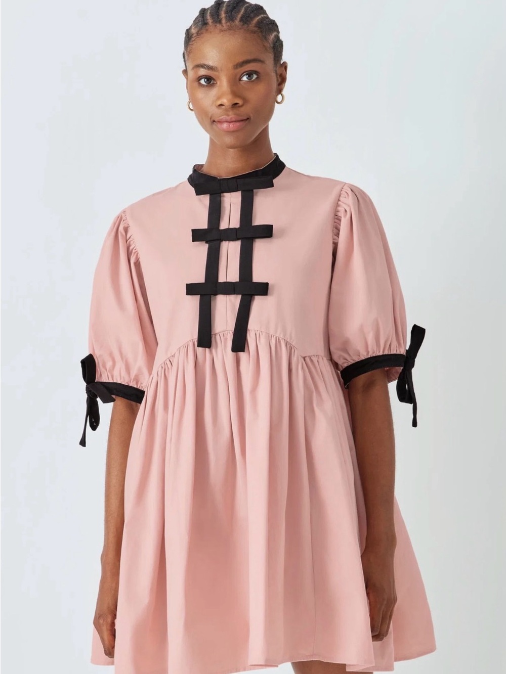 ASOS Pink Mini Dress with Black Ribbon Trim